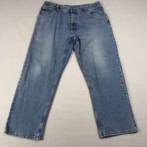 Men's Key Jeans 38x30 Blue Straight Leg Relaxed Fit Denim USA Made Workwear